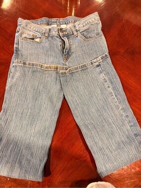 Brandy Melville Light Blue Ribbed Wide Leg Jeans